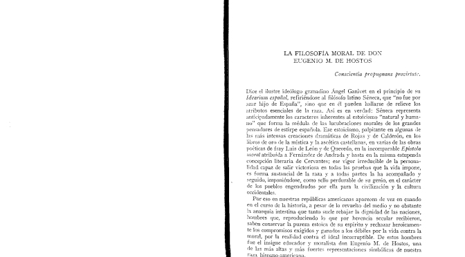 La filosofía moral de Don Eugenio M. de Hostos. Antonio Caso. México, 25 de julio de 1910